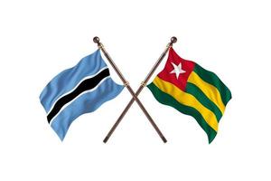 botswana contre togo deux drapeaux de pays photo