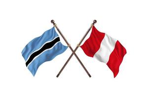 le botswana contre le pérou deux drapeaux de pays photo