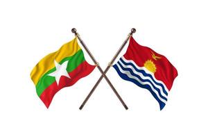 birmanie contre kiribati deux drapeaux de pays photo