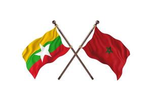 birmanie contre maroc deux drapeaux de pays photo