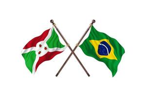 burundi contre brésil deux drapeaux de pays photo