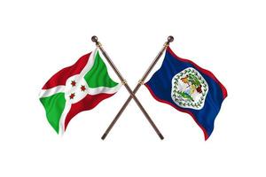 burundi contre belize deux drapeaux de pays photo