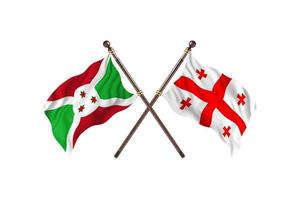 burundi contre géorgie deux drapeaux de pays photo