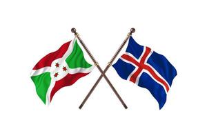 burundi contre l'islande deux drapeaux de pays photo