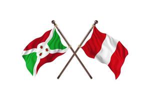 burundi contre pérou deux drapeaux de pays photo