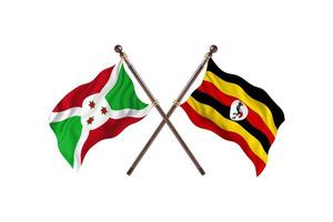 burundi contre ouganda deux drapeaux de pays photo