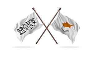 Émirat islamique d'afghanistan contre chypre deux drapeaux de pays photo