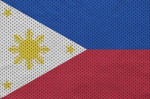 drapeau philippin imprimé sur une maille de polyester et nylon sportswear fa photo