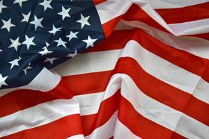 États-Unis d'Amérique agitant le drapeau avec de nombreux plis photo