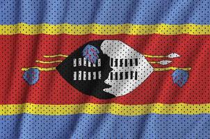 drapeau swaziland imprimé sur un tissu en maille polyester nylon sportswear photo