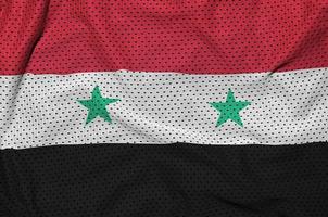 drapeau de la syrie imprimé sur un tissu en maille de polyester et nylon sportswear w photo
