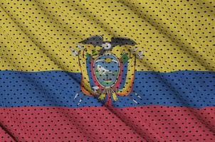 drapeau de l'équateur imprimé sur un tissu en maille de polyester et nylon sportswear photo