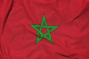 drapeau maroc imprimé sur un tissu en maille polyester nylon sportswear photo