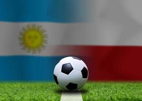 compétition de coupe de football entre l'argentine nationale et la pologne nationale. photo