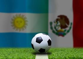 compétition de coupe de football entre le national argentin et le national mexicain. photo
