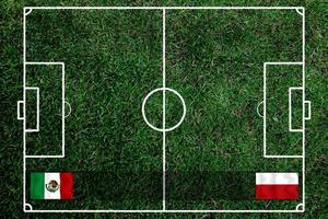 compétition de coupe de football entre le mexique national et la pologne nationale. photo