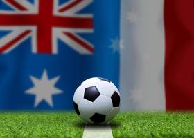 compétition de coupe de football entre le national australien et le national français. photo