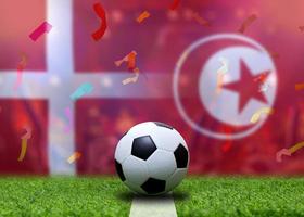 compétition de coupe de football entre le national danemark et le national tunisien. photo
