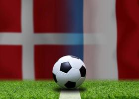 compétition de coupe de football entre le national danemark et le national france. photo