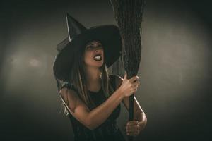 vue de sorcière d'halloween photo