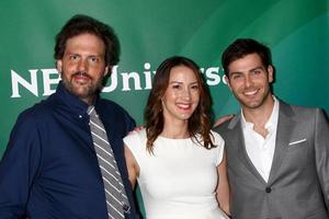 los angeles, 22 avril - bree turner, silas weir mitchell, david guintoli au nbcuniversal summer pres day 2013 à l'hôtel huntington langham le 22 avril 2013 à pasadena, ca photo