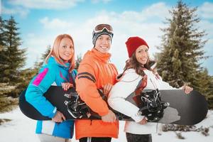 amis en vacances au ski photo