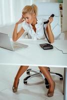 vue de femme d'affaires stressée photo