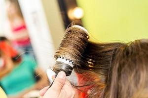 vue sur le séchage des cheveux photo