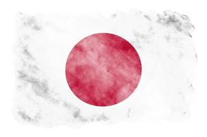 le drapeau du japon est représenté dans un style aquarelle liquide isolé sur fond blanc photo