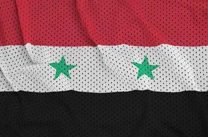 drapeau de la syrie imprimé sur un tissu en maille de polyester et nylon sportswear w photo