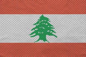 drapeau liban imprimé sur un tissu en maille polyester nylon sportswear photo