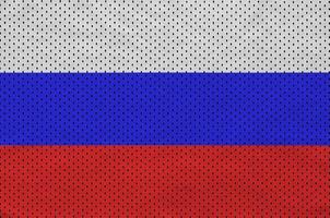 drapeau de la russie imprimé sur un tissu en maille de polyester et nylon sportswear photo