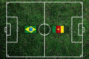 compétition de coupe de football entre le brésil national et le cameroun national. photo