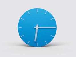 temps d'horloge minimal 6 heures 15 heures ou six heures quinze sur fond pastel clair illustration 3d photo