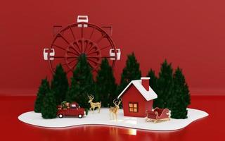 3d illustration de joyeux noël photo