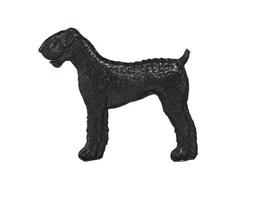 figure de chien noir sur fond blanc, airedale terrier. photo