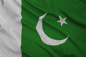 drapeau du pakistan imprimé sur un tissu en maille de polyester et nylon sportswear photo