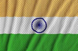 drapeau indien imprimé sur un tissu en maille polyester nylon sportswear w photo