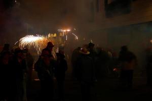 photo abstraite de fêtes de diables et de feux d'artifice.