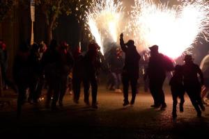 photo abstraite de fêtes de diables et de feux d'artifice.