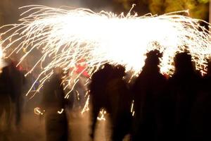 photo abstraite de fêtes de diables et de feux d'artifice.