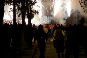 photo abstraite de fêtes de diables et de feux d'artifice.