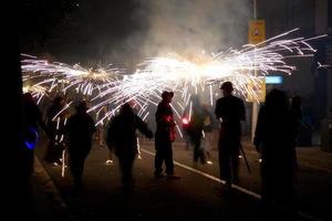 photo abstraite de fêtes de diables et de feux d'artifice.