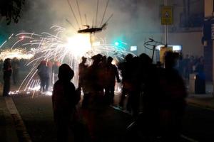 photo abstraite de fêtes de diables et de feux d'artifice.