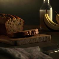 pain ou gâteau sain aux bananes pour le petit déjeuner photo