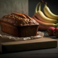 pain ou gâteau sain aux bananes pour le petit déjeuner photo