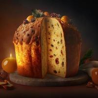 le panettone est le dessert italien traditionnel de noël photo