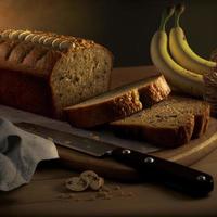 pain ou gâteau sain aux bananes pour le petit déjeuner photo