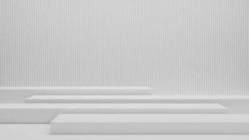 scène géométrique 3d premium pour le placement de produit, illustration 3d. style de fond bleu, scène de mur blanc minimale. photo