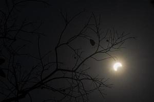 éclipse solaire avec nuages photo